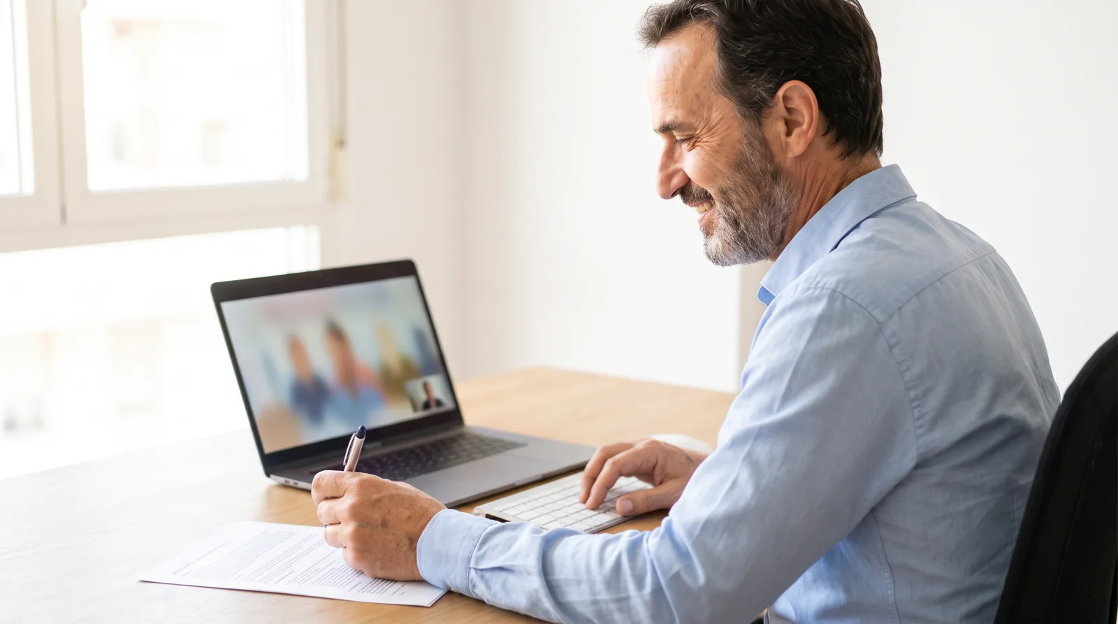 Un mentor atiende una sesión 1:1 por videollamada